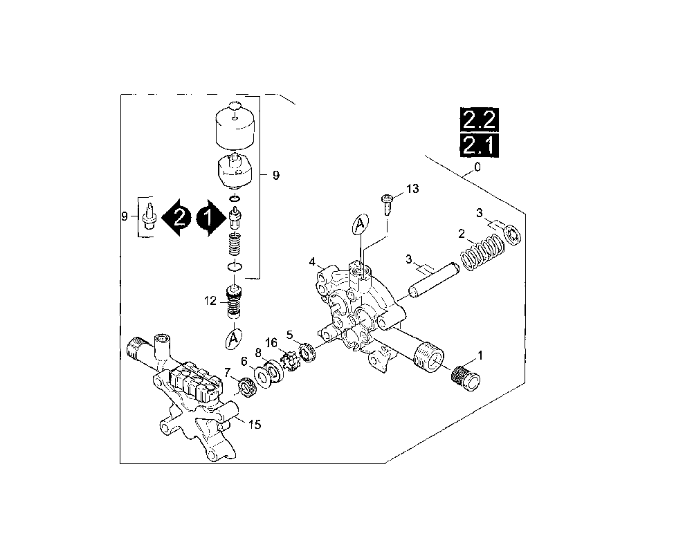 Piston Diagram and Parts List for K2400HH  Karcher Pressure Washer