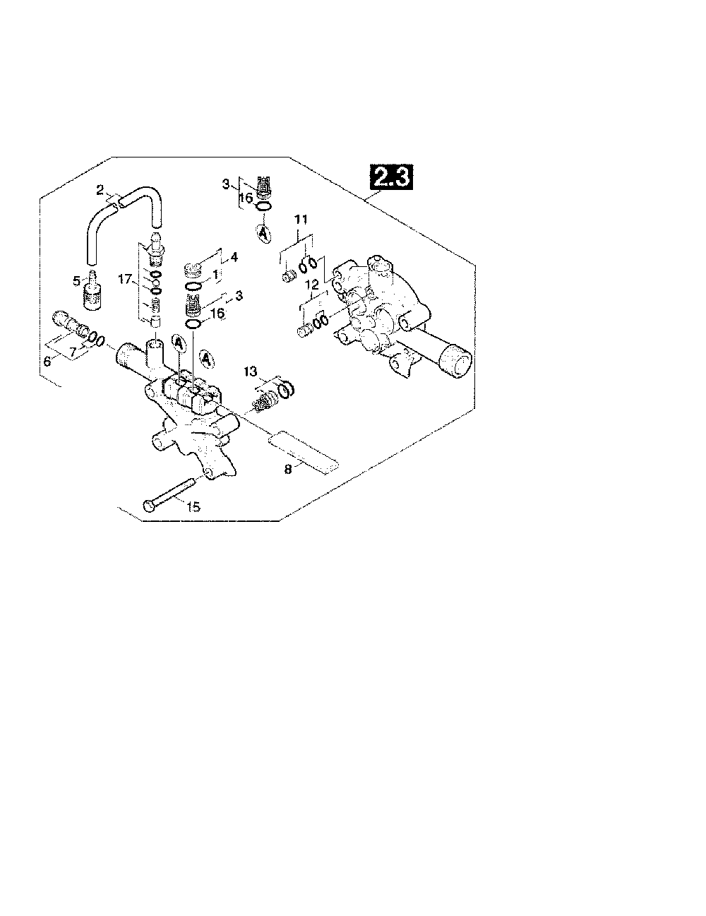 2.1 Valves Diagram and Parts List for K2300G  Karcher Pressure Washer