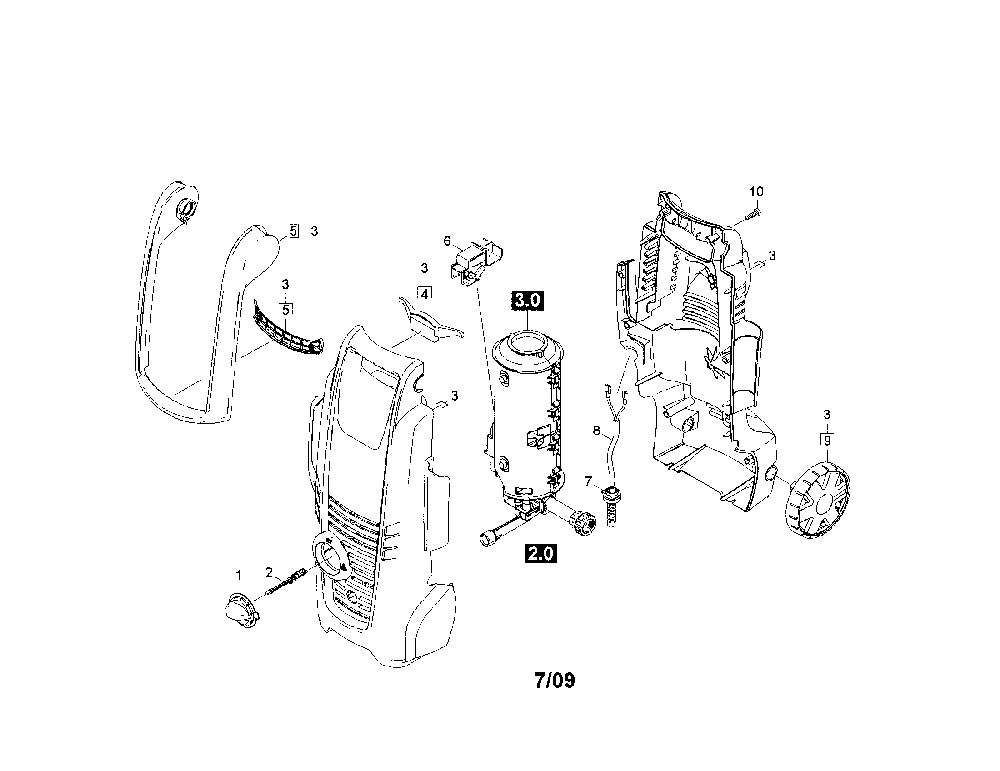 Housing Diagram and Parts List for K256M  Karcher Pressure Washer