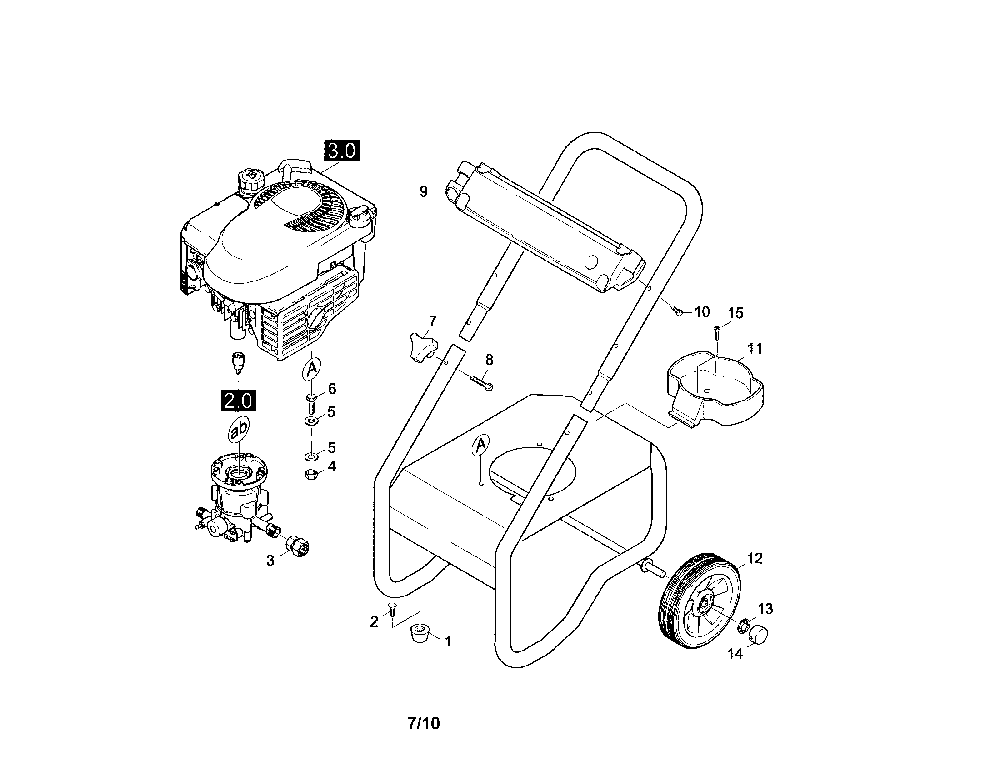 Piece Parts Diagram and Parts List for G2300IB  Karcher Pressure Washer