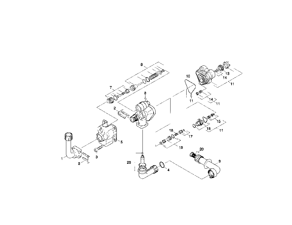 Pump Set Housing Diagram and Parts List for K392M  Karcher Pressure Washer