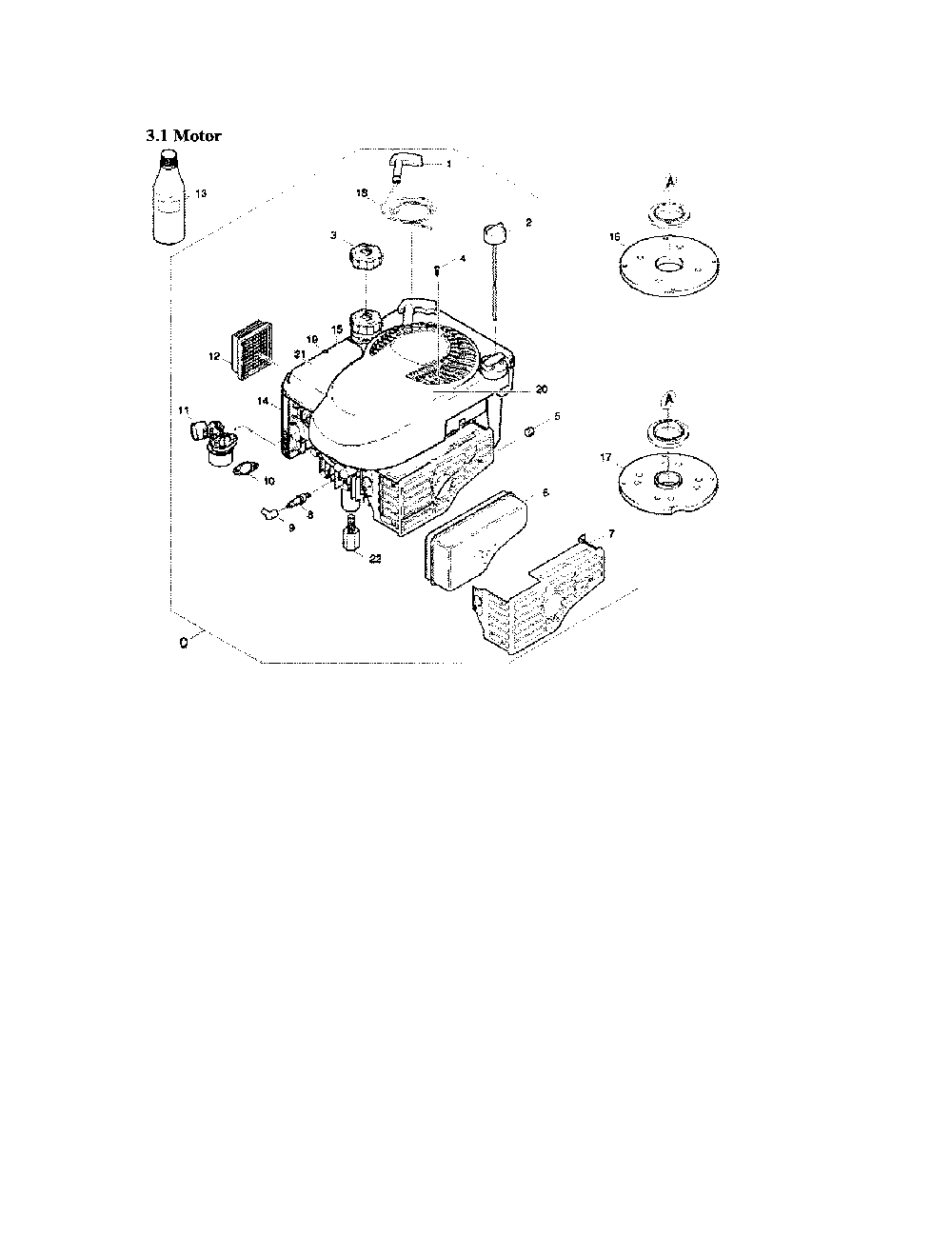 Motor/Carburetor/Starter Diagram and Parts List for K4400G  Karcher Pressure Washer