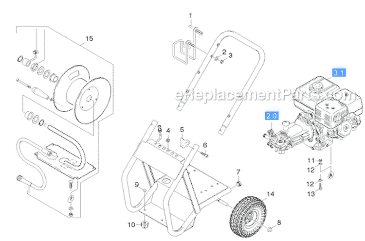 Page A Diagram and Parts List for G4000RH G 4000 RH 18104010 Karcher Pressure Washer