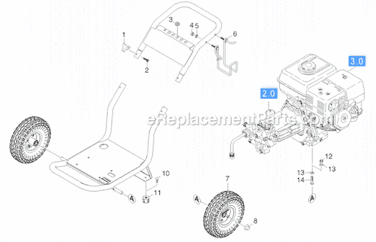 Page A Diagram and Parts List for G4000SH G 4000 SH 18104000 Karcher Pressure Washer