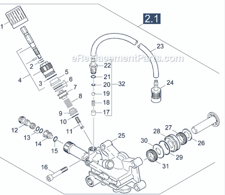 Page C Diagram and Parts List for HD2500G HD 2500 G 1.194-112.0 Karcher Pressure Washer