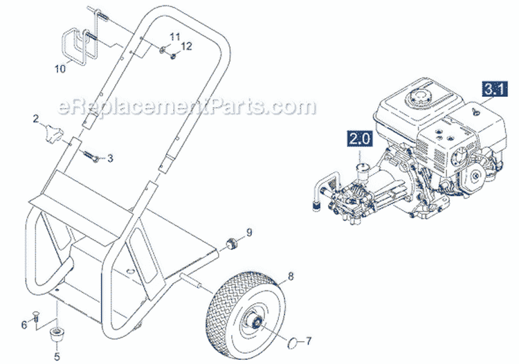 Page A Diagram and Parts List for HD2700DH HD 2700 DH 1.194-123.0 Karcher Pressure Washer
