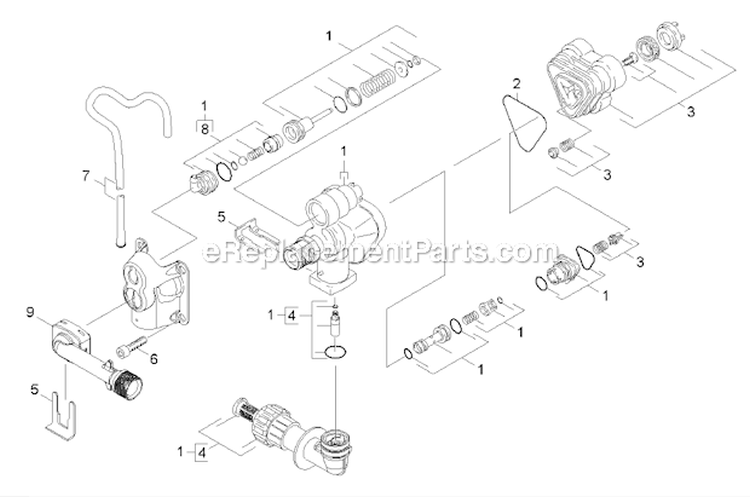 Pump Set Diagram and Parts List for K2360 1.601-681.0 Karcher Pressure Washer