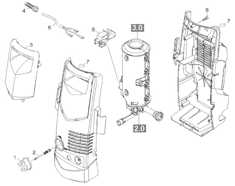 Page A Diagram and Parts List for K2900M  Karcher Pressure Washer