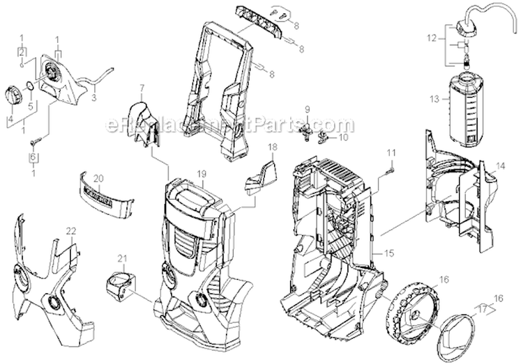Housing Diagram and Parts List for K5740  Karcher Pressure Washer
