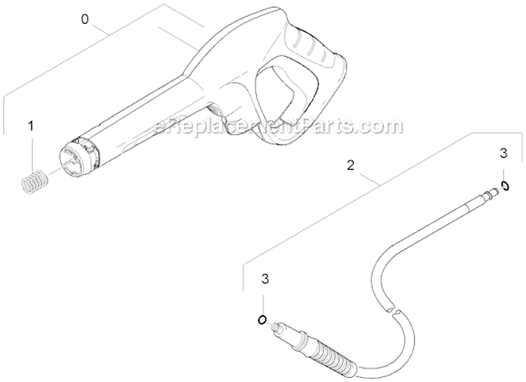 Hand Trigger Gun Diagram and Parts List for K5740  Karcher Pressure Washer