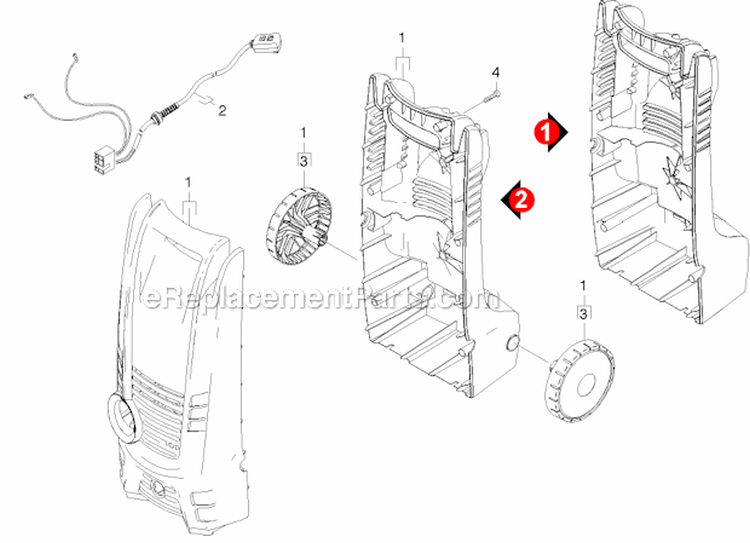 Housing Diagram and Parts List for K225 K 2.25 16015520 Karcher Pressure Washer