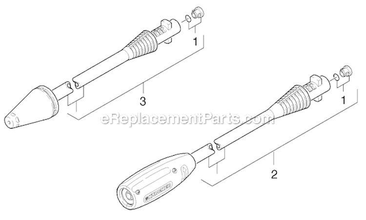 Jet Pipe Diagram and Parts List for K225 K 2.25 16015520 Karcher Pressure Washer