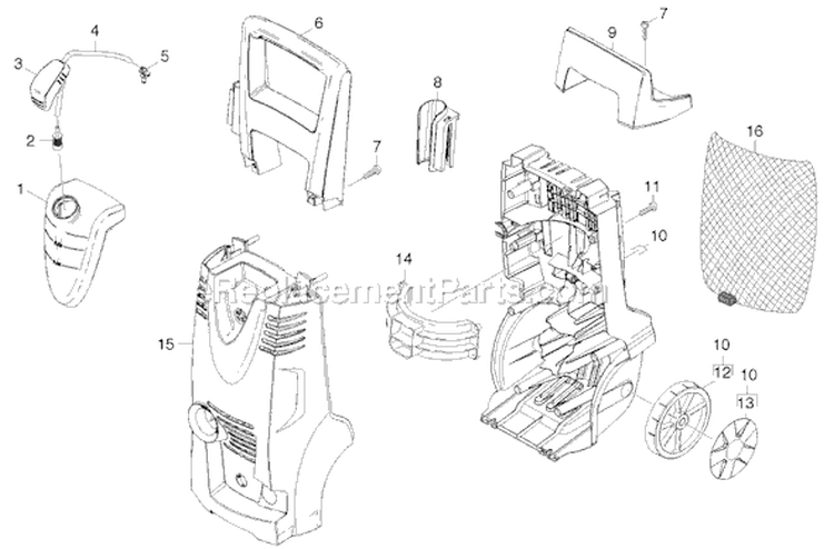 Page A Diagram and Parts List for K391M K 3.91M 16369050 Karcher Pressure Washer