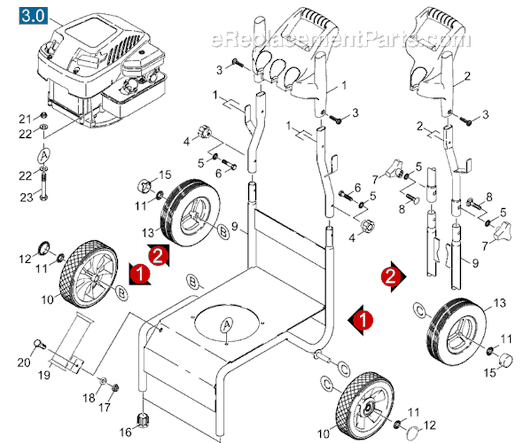 Page A Diagram and Parts List for K3000G K 3000 G 1.133-110.0 Karcher Pressure Washer