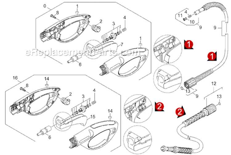 Page E Diagram and Parts List for K302 K 302 1.994-932.0 Karcher Pressure Washer