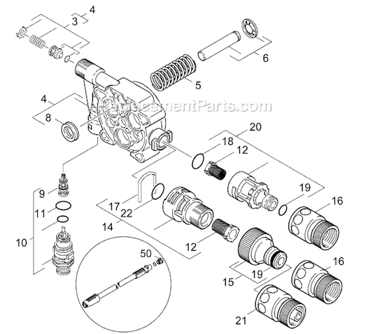 Page C Diagram and Parts List for K310DI K 310 DI 1.994-720.0 Karcher Pressure Washer