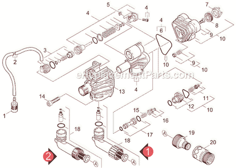 Page C Diagram and Parts List for K320M K 320M 1.141-356.0 Karcher Pressure Washer