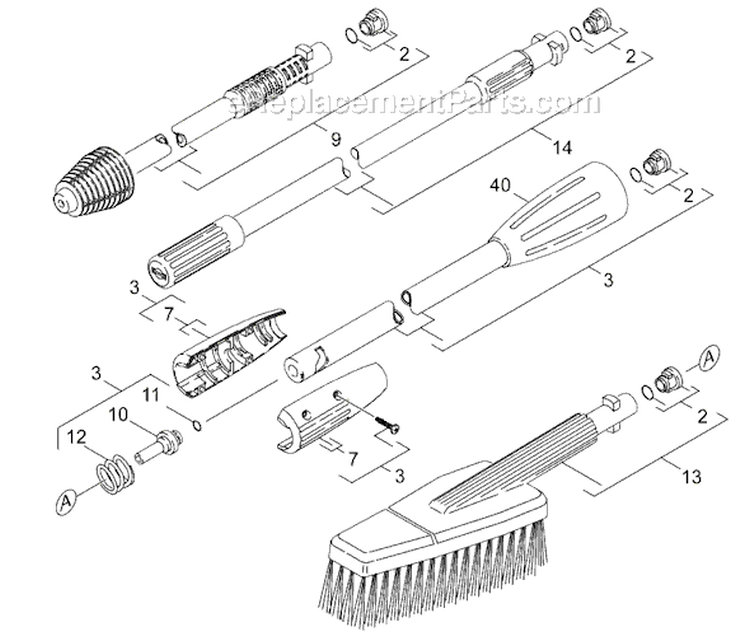 Page H Diagram and Parts List for K3300G K 3300 G 1.133-112.0 Karcher Pressure Washer