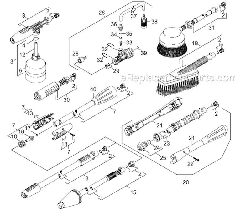 Page H Diagram and Parts List for K330M-PLUS K 330 M-Plus 1.994-960.0 Karcher Pressure Washer