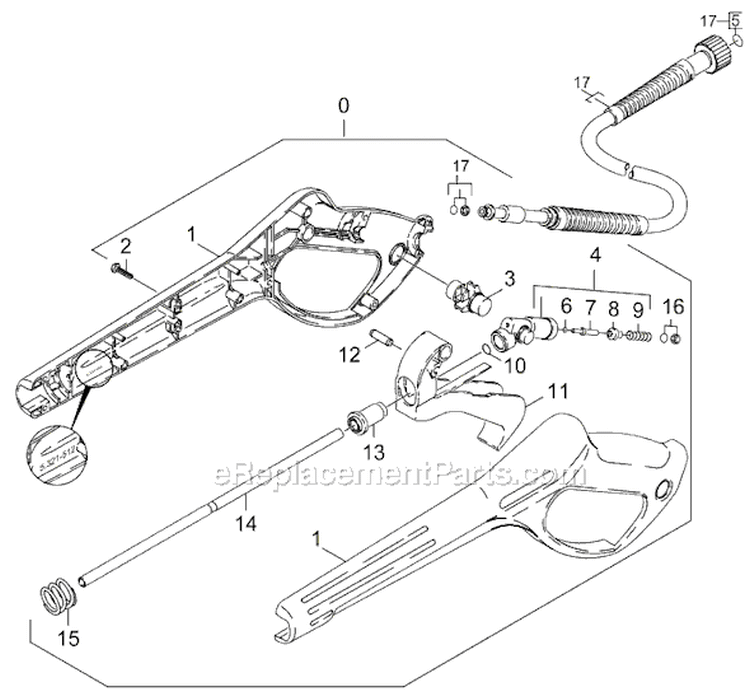 Page H Diagram and Parts List for K355 K 355 1.786-680.0 Karcher Pressure Washer