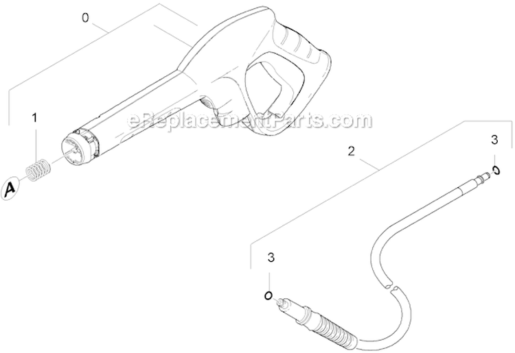 Hand Trigger Gun Diagram and Parts List for K3690 K 3.690 16017720 Karcher Pressure Washer
