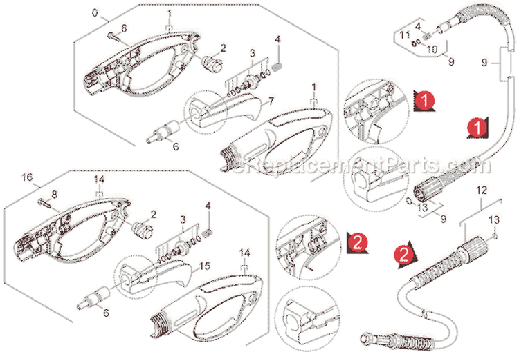 Page E Diagram and Parts List for K370 K 370 1.141-256.0 Karcher Pressure Washer