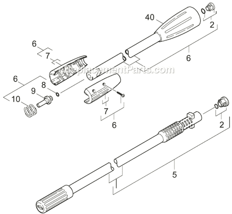 Page H Diagram and Parts List for K370 K 370 1.141-256.0 Karcher Pressure Washer