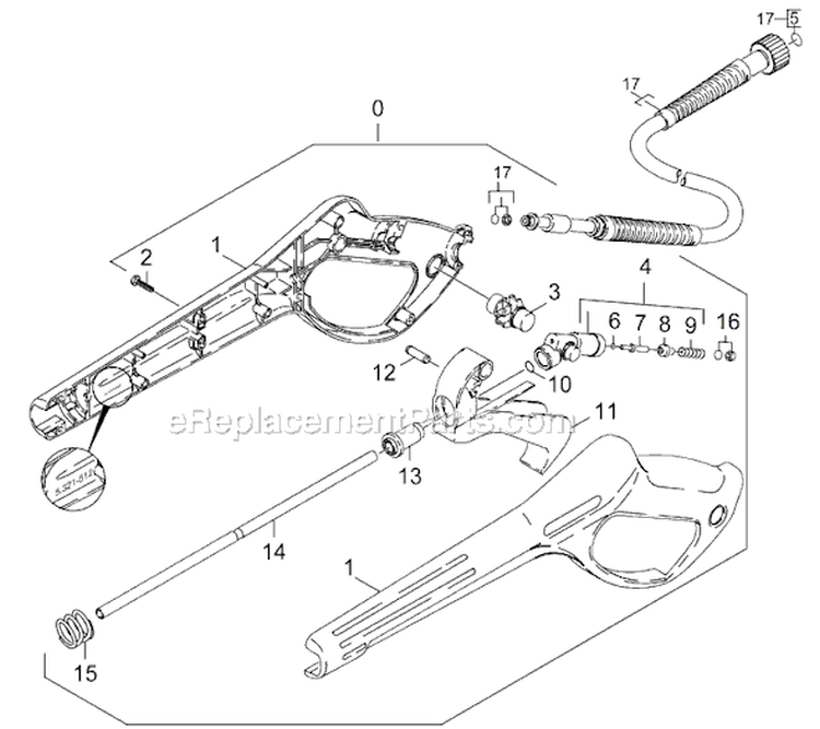 Page H Diagram and Parts List for K410 K 410 1.945-828.0 Karcher Pressure Washer