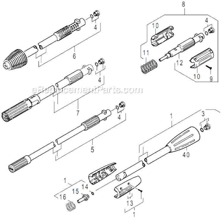 Page I Diagram and Parts List for K410 K 410 1.945-828.0 Karcher Pressure Washer