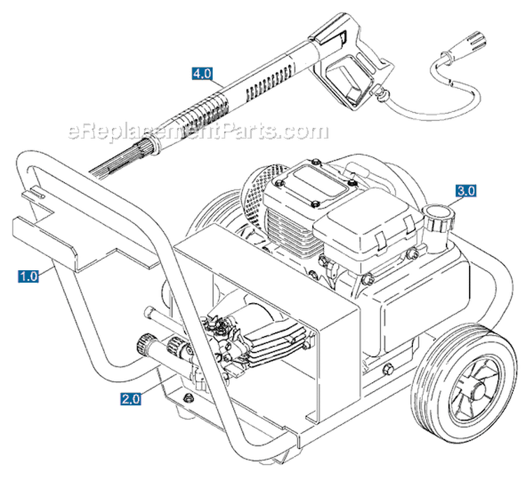 Page M Diagram and Parts List for K5800GH K 5800 GH 1.194-103 Karcher Pressure Washer