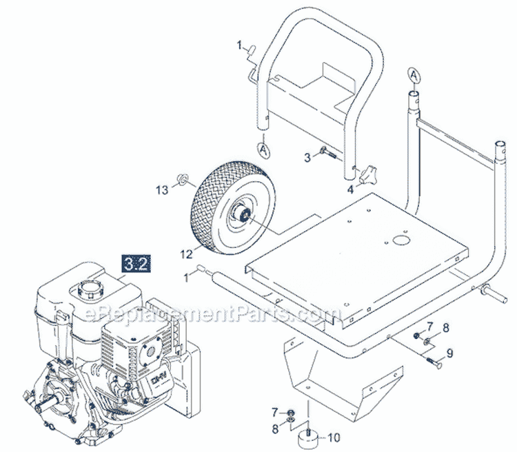 Page A Diagram and Parts List for K8000G K 8000 G 1.187-106.0 Karcher Pressure Washer