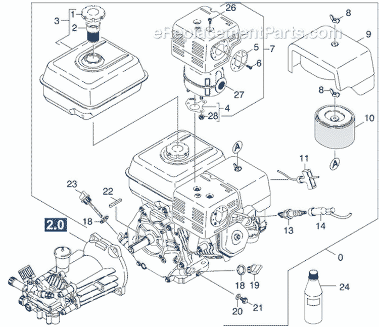 Page D Diagram and Parts List for K9000G K 9000 G 1.187-105.0 Karcher Pressure Washer