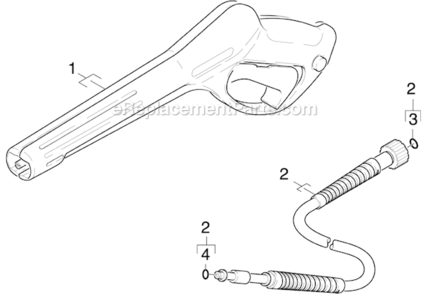 Hand Trigger Gun Diagram and Parts List for K368M 1.601-742 Karcher Pressure Washer