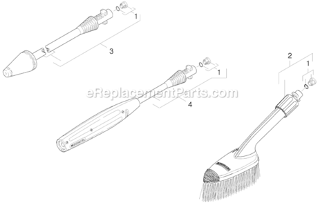Jet Pipe Diagram and Parts List for K368M 1.601-742 Karcher Pressure Washer