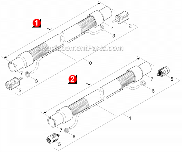 Suction Hose Diagram and Parts List for PUZZI100  Karcher Steamer