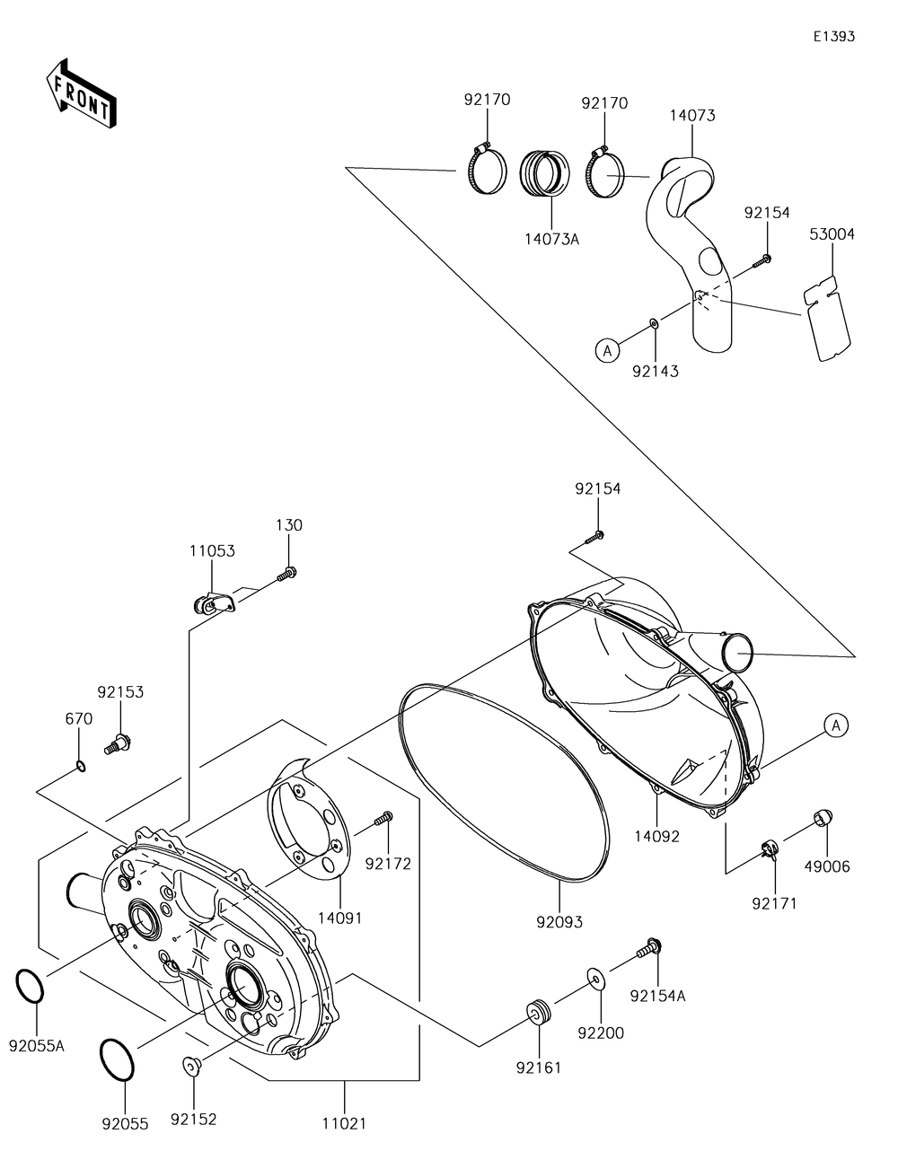 Converter Cover Diagram and Parts List for KAF400JKF 2019 Kawasaki Lawn Tractor Accessories