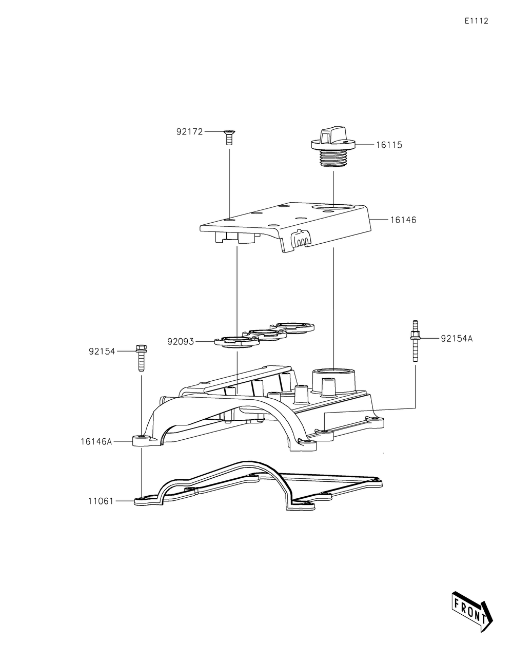 Cylinder Head Cover Diagram and Parts List for KAF820BJF 2018 Kawasaki Lawn Tractor Accessories