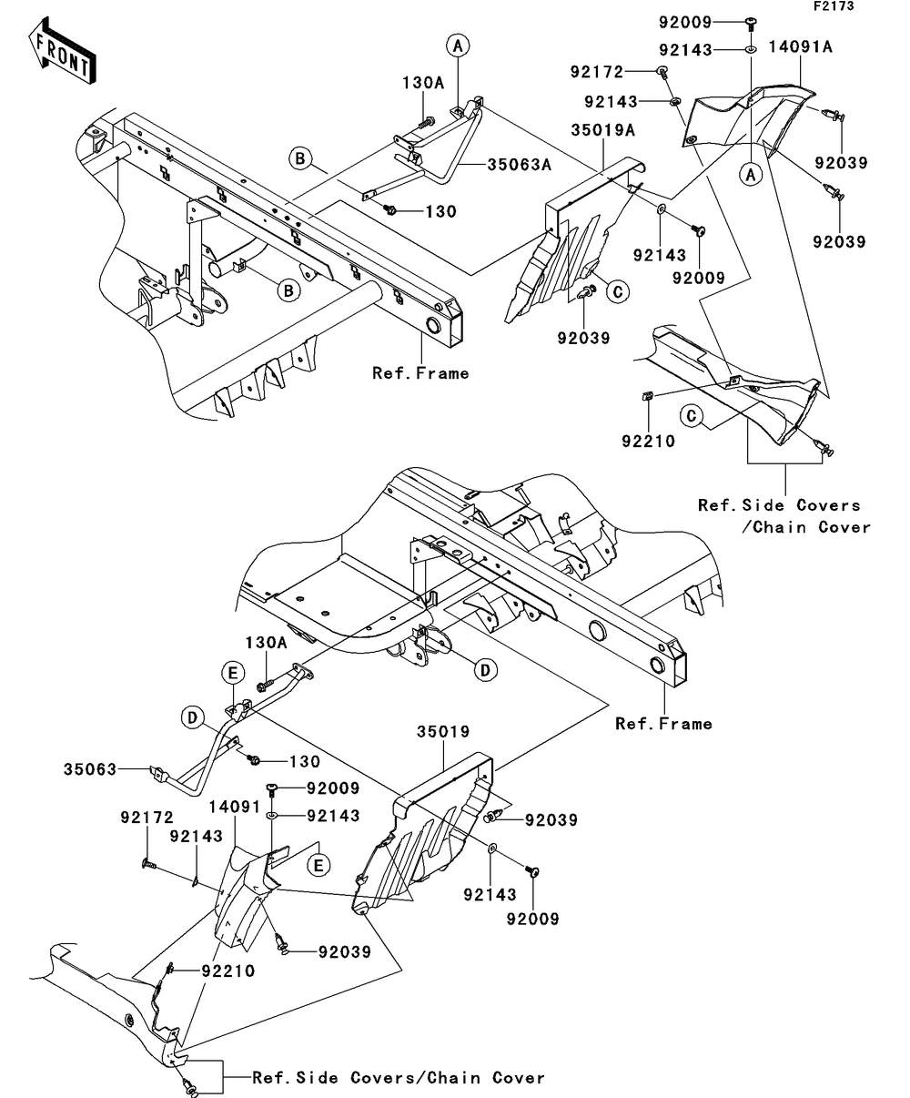 Flap Diagram and Parts List for KAF620RDFA 2013 Kawasaki Lawn Tractor Accessories