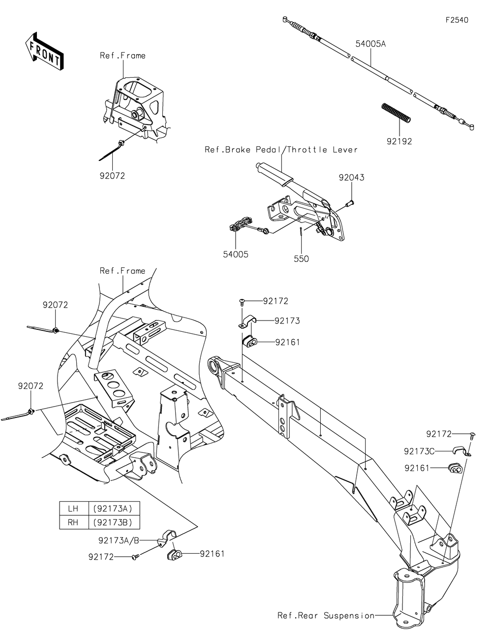 Cables Diagram and Parts List for KRF1000CPFNN 2023 Kawasaki Lawn Tractor Accessories