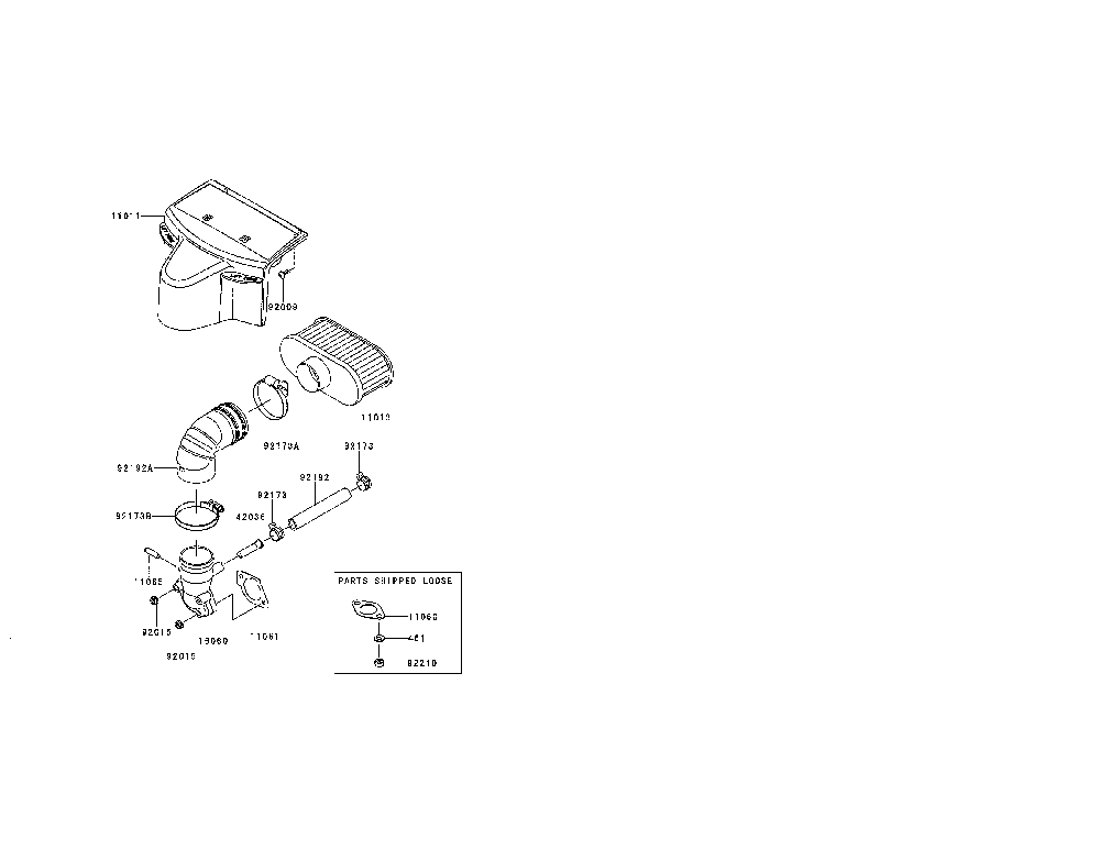 Air filter/muffler Diagram and Parts List for FR730V-AS09  Kawasaki Engine