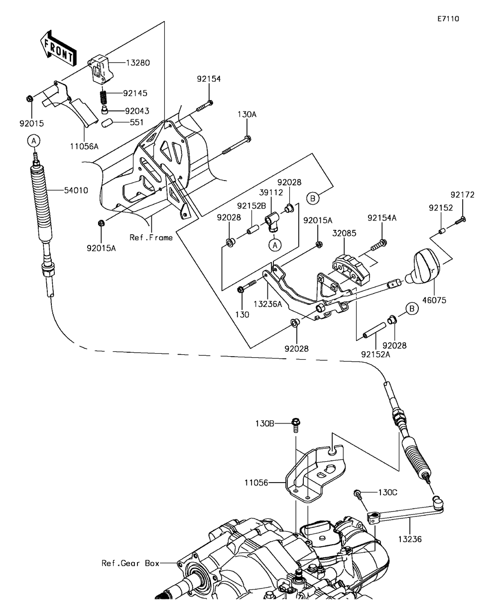 Control Diagram and Parts List for KAF1000CHF 2017 Kawasaki Lawn Tractor Accessories