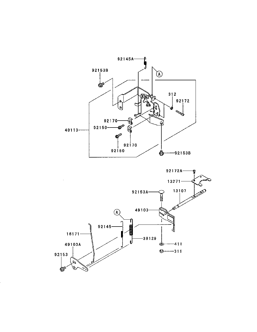 Control equipment Diagram and Parts List for FR691V-AS29  Kawasaki Engine