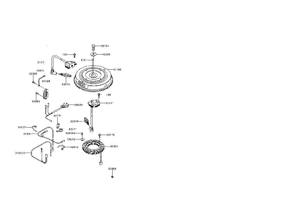 Electric-equipment Diagram and Parts List for FR691V-AS12  Kawasaki Engine