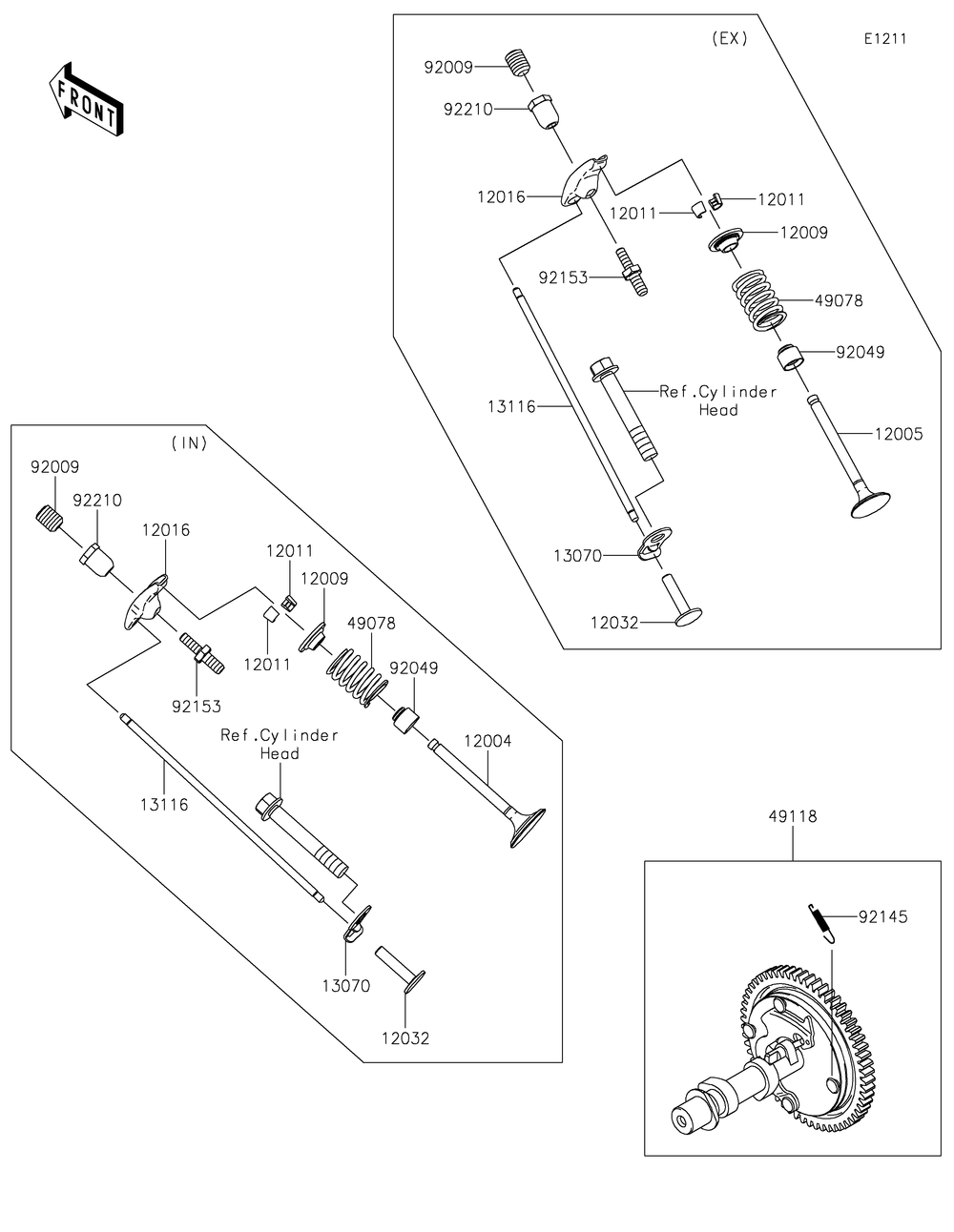 Valve Diagram and Parts List for KAF400JNFNN 2022 Kawasaki Lawn Tractor Accessories