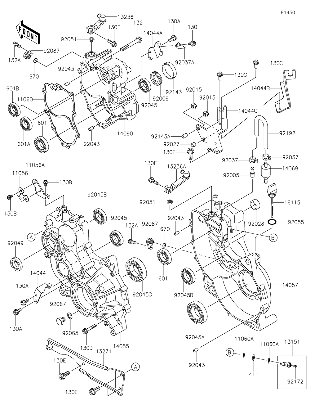 Gear Box Diagram and Parts List for KAF620SMFNN 2021 Kawasaki Lawn Tractor Accessories