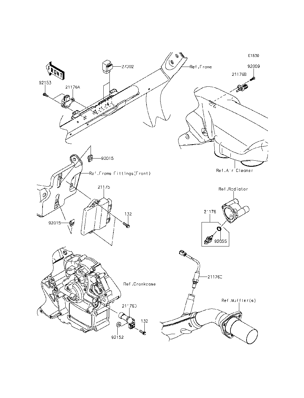 Fuel Injection Diagram and Parts List for KRT800CFF 2015 Kawasaki Lawn Tractor Accessories