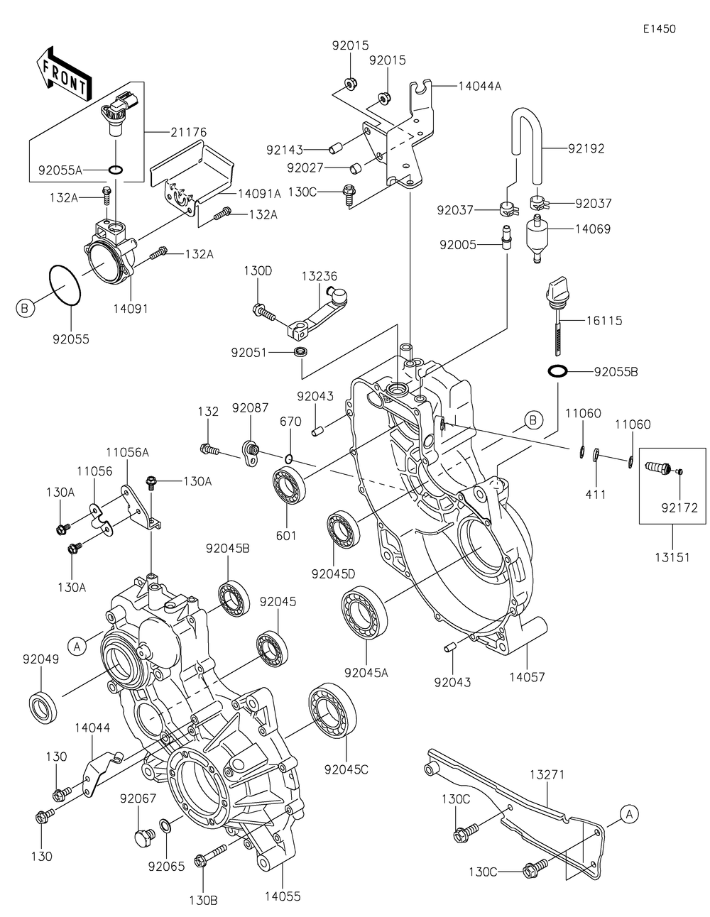 Gear Box Diagram and Parts List for KAF620WLS 2020 Kawasaki Lawn Tractor Accessories