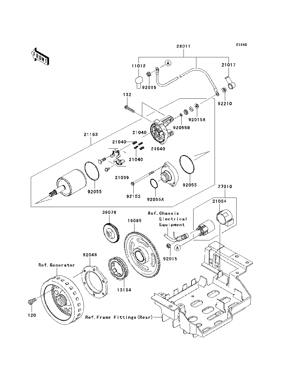 Starter Motor Diagram and Parts List for KRF750TAF 2010 Kawasaki Lawn Tractor Accessories
