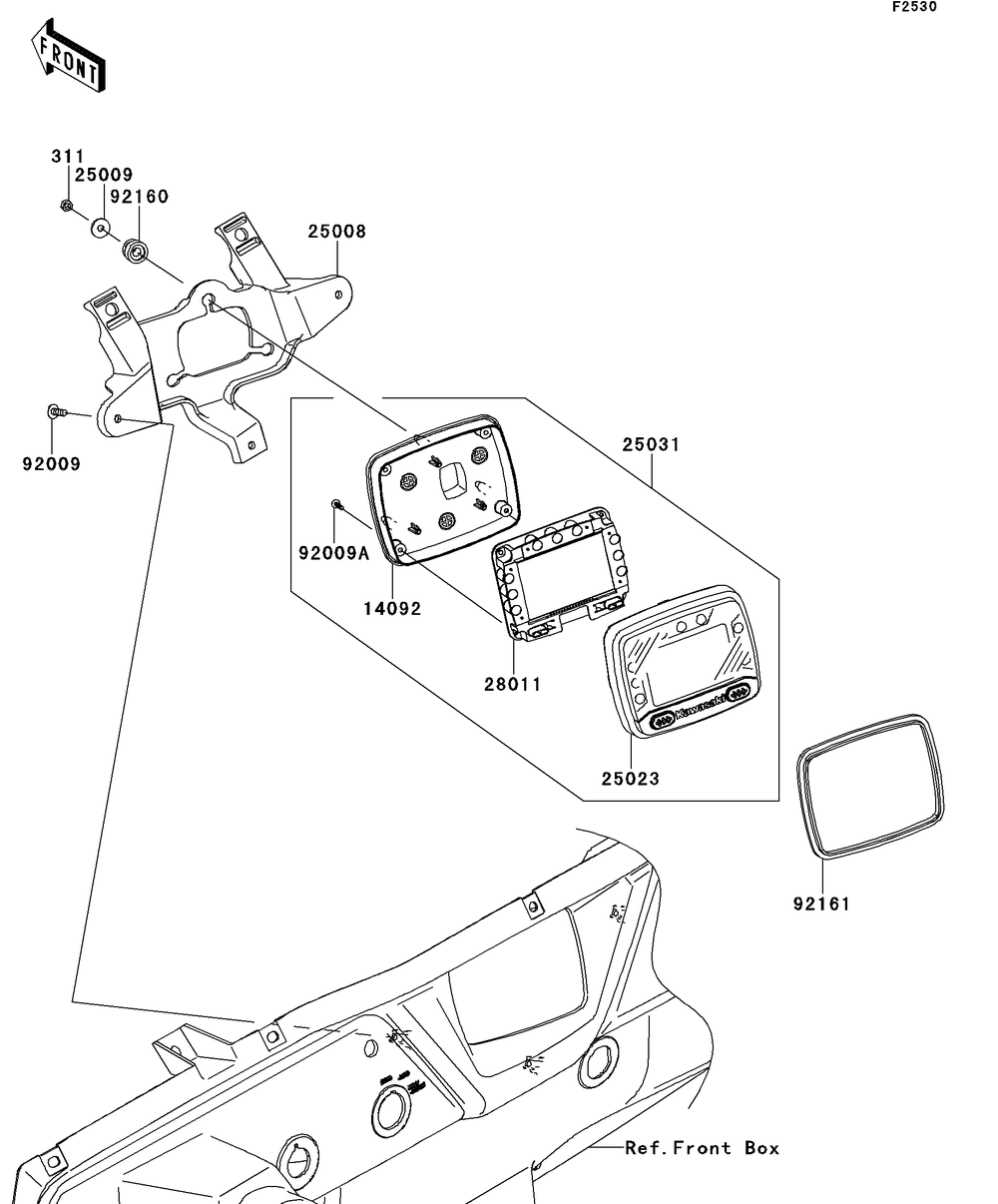 Meter Diagram and Parts List for KRT750DCF 2012 Kawasaki Lawn Tractor Accessories