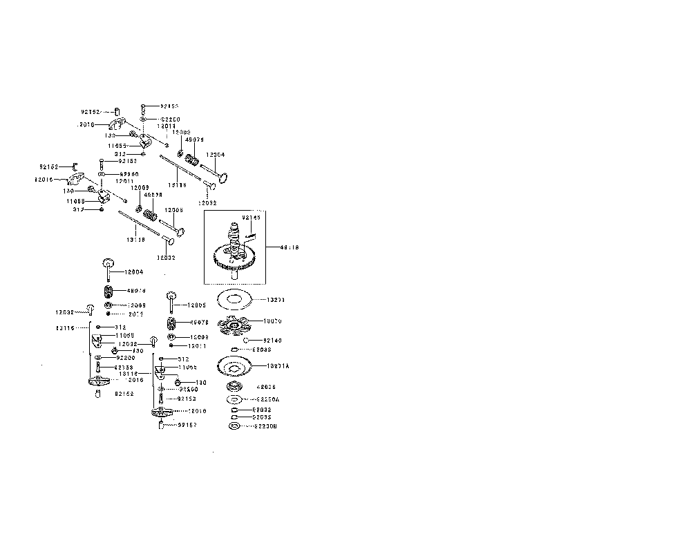 Valve/camshaft Diagram and Parts List for FR600V-AS05  Kawasaki Engine